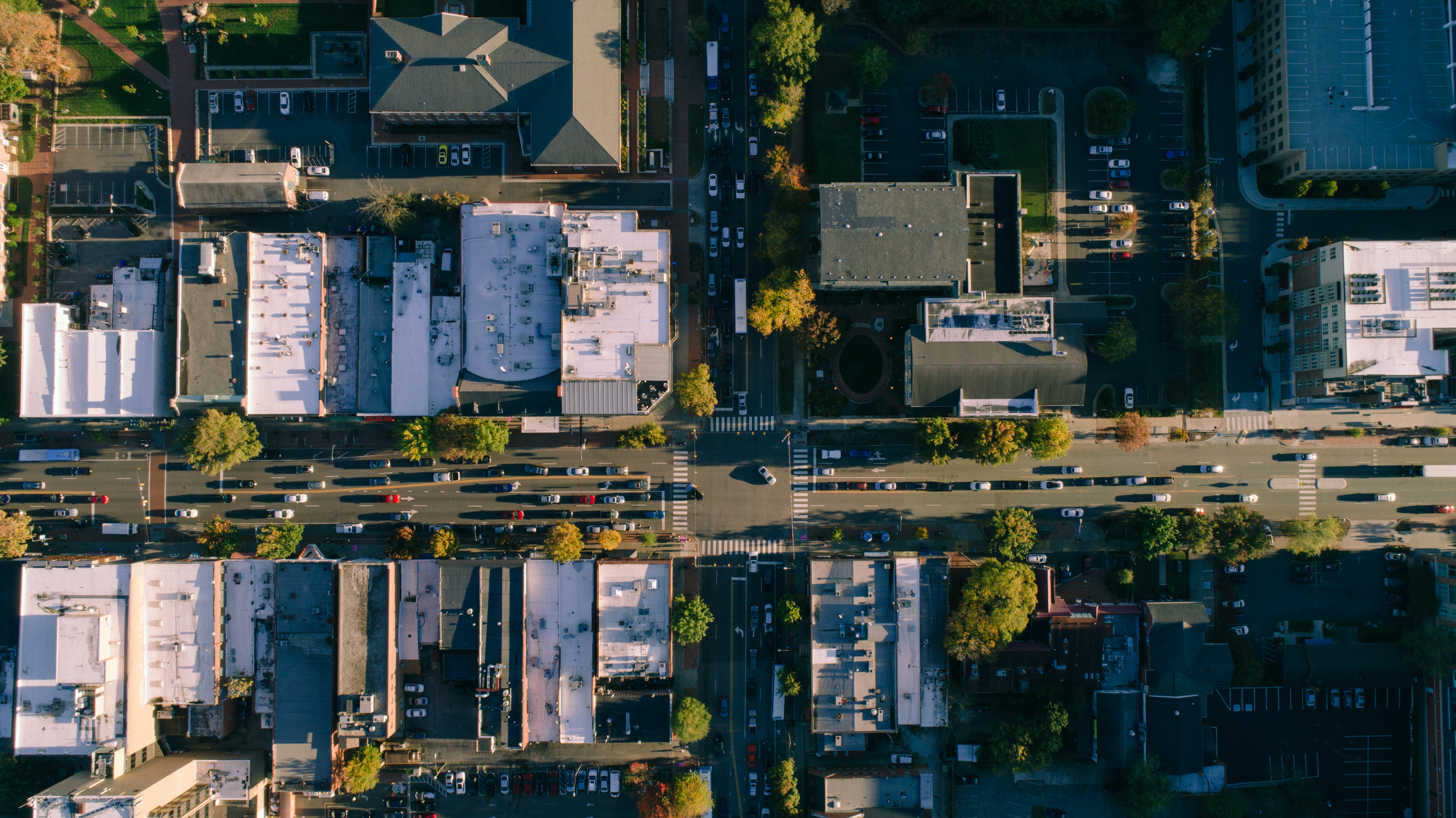 Aerial of City Street